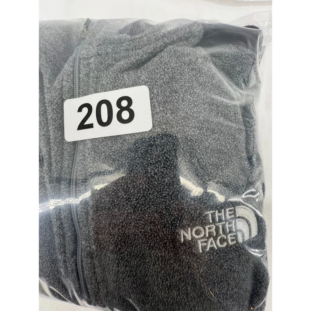 The North Face TKA 100 Fleece Quarter Zip Jacket Grey Black Mens L G‎